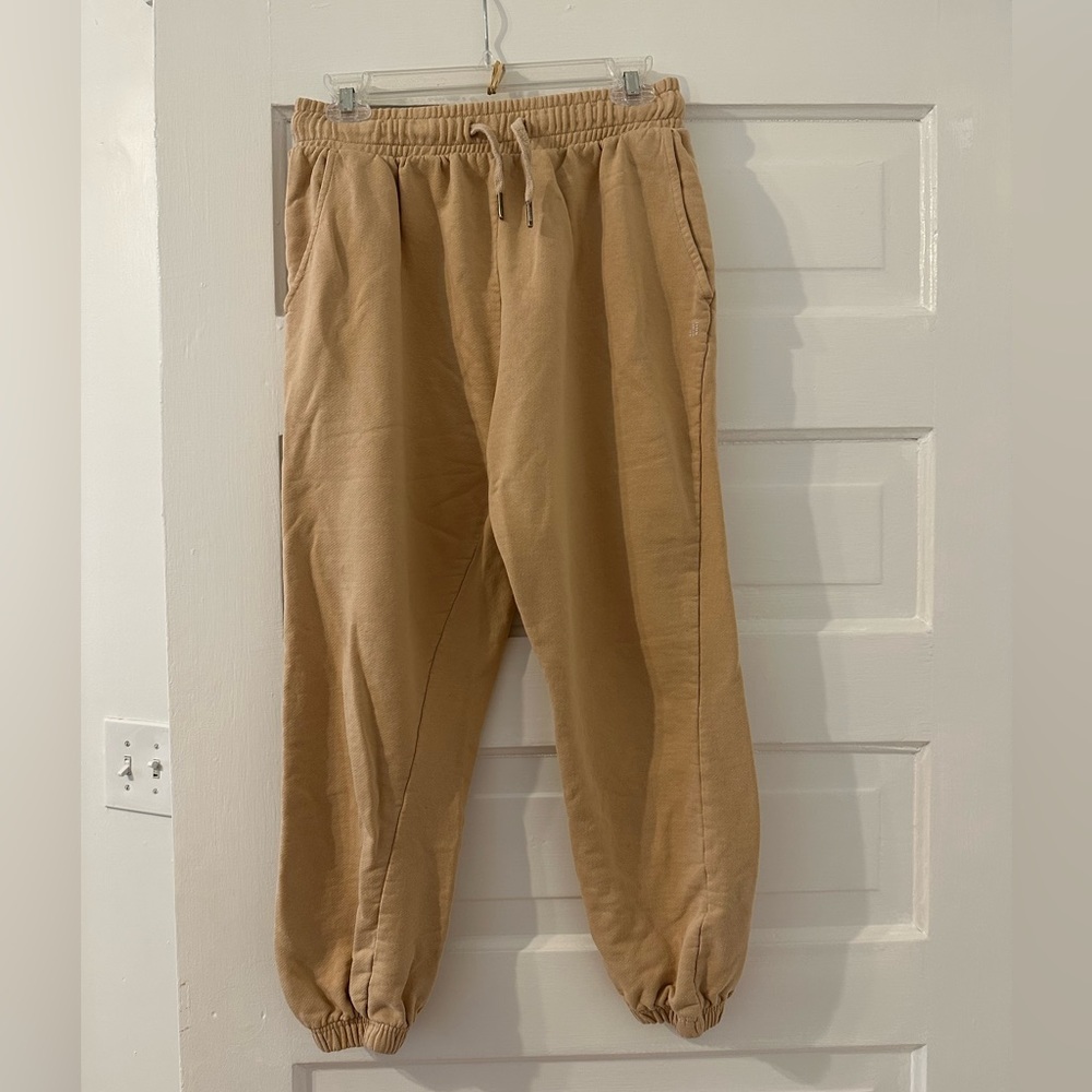 WeWoreWhat Tan Crop Joggers, size M